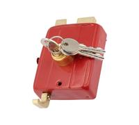 ACOGEDO Sturdy Brass Dead Bolt Lock with Keys for Wooden and Iron Doors Red