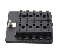 ACOGEDO Supporto per Scatola con Lama a 10 Vie con Kit di Spie LED per Auto, Barca, Marina, Trike, 12 V 24 V Rosso, Quindi Accende il LED 10 Che Consente l'indicatore del Problema con un Fusibile a