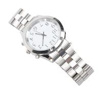 ACOGEDO Talking Orologio per Cieco e Ipovedenti con Voce Forte e Allarme in Banda Elastica in Acciaio Inossidabile - Orologio Polso Analogico Set Facile per Anziani