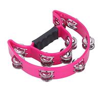 ACOGEDO Tamburello Musicale Half Moon Double Row Jingles Percussioni Portatili per Feste KTV Robusto e con AMPIO Tamburello MusicaleTamburello Musicale per Bambini Musical a Mezza Luna