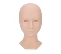 ACOGEDO Testa del Manichino delle Ciglia con Alta Simulazione Ed elasticità - Manichino di Pratica del Trucco in Silicone Morbido con Occhi Staccabili per Estensioni delle Ciglia, Palpebra Singola,