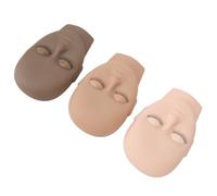 ACOGEDO Testa di Manichino da Ciglia 3pc Realistiche con Palpebre Intercambiabili per la Pratica di Estensione delle Ciglia - Testa di Manichino Portatile e Riutilizzabile per il Trucco in Gomma