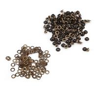 ACOGEDO Versatili Occhiali in Ottone e Rondelle di Ferro per Mestieri in Pelle - Solidi Elementi di Fissaggio per Vestiti, Borse e Tessuto - Pacco da 100 Pezzi con Diametro Interno da 4 Mm (5mm)