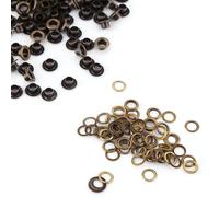 ACOGEDO Versatili Occhiali in Ottone e Rondelle di Ferro per Mestieri in Pelle - Solidi Elementi di Fissaggio per Vestiti, Borse e Tessuto - Pacco da 100 Pezzi con Diametro Interno da 4 Mm (4 mm)