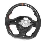 ACOGEDO Volante in Fibra di Carbonio, Punti Rossa in Pelle in Fibra di Carbonio D Whoteing Wheeing Ruota a Rilascio Rapido per S4 S5 RS5 B8 S6 C6 S8 D3