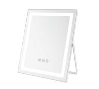 ACOLAR Specchio da trucco ricaricabile da parete da 2000 mAh, con luce da 8" 1X/10X ingranditore illuminato da trucco 3 modalità di colore, luce regolabile, touch screen, ricarica tramite USB