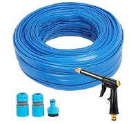 ACOLOMU Tubo da giardino, tubo flessibile per giardino con raccordi regolabili con ugello spray, tubo dell'acqua non esteso flessibile in PVC, diametro interno 12 mm (10 m)