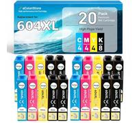 aColoriStore 604XL Cartucce Compatibili con epson 604 XL XP 3200 XP 2200 XP 3205 WF 2930 WF 2935 WF 2950 MULTIPACK Premium (8 Nero, 4 Ciano, 4 Magenta, 4 Giallo)