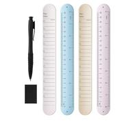ACOLY 4 Pezzi Di Blocco Note Da Polso, Note in Silicone, Braccialetto Cancellabile Indossabile Per Elenco Di Cose Da Fare Con Penna, Gomma, Righello (238x30 Mm)