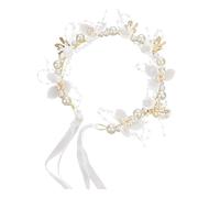 ACOLY Accessori per matrimoni con perle, elegante corona per capelli con nastro, capelli da sposa per matrimonio, festa, ballo di fine anno