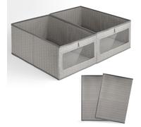ACOMTUO 2 Pezzi Scatole Portaoggetti in Tessuto, 44 x 30 x 20cm, Portaoggetti, C