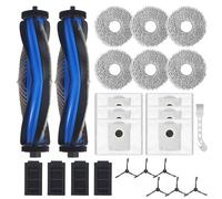 ACOMTUO 25 pezzi Accessori per ECOVACS DEEBOT T50 PRO Omni/T50 Omni/T50,2 Spazzole Principali, 6 Panni, 6 Sacchetti Raccoglipolvere, 6 Spazzole Laterali, 4 Filtri, 1 Spazzola di Pulizia
