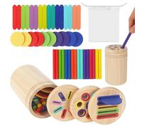 ACOMTUO Giochi in Legno Bambini 3 in 1 Giocattoli Sensoriali Legno, con Forme e Colori, Gioco da Viaggio Bambini 1 2 3 Anni Legno per Regalo Compleanno Giocattolo per Asilo Nido