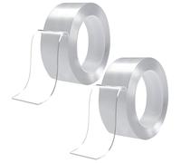ACOMTUO Nastro sigillante trasparente per finestre 5 cm x 10 m Nastro sigillante isolante trasparente per finestre Nastro sigillante per condizionatori d'aria senza residui,(2 pezzi)