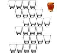 ACONDE 24 PCS Bicchierini da Liquore, 35ml/3cl Bicchierini Shot a Base Spessa, Piccoli Bicchieri in Vetro, Lavabili in Lavastoviglie, Bicchieri Amaro, per Tequila Whisky, Gin, Vodka