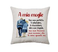 Aconesong Federe per cuscino a mia moglie. Idee regalo divertenti per la moglie dal marito. Moglie e marito Anniversario Regali di nozze Dedica di compleanno alla moglie