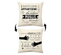 Aconesong Moglie Regalo Questo Cuscino Appartiene alla Migliore Moglies del Mondo Divertenti Copricuscini Regalos di Anniversario Regali di Compleanno Natale 1 Pezzo Copertura Cuscino (Moglie)