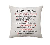Aconesong Per i regali di mia figlia da papà mamma figlia federe per cuscino per figlia che vive decorazioni per la casa regalo di compleanno