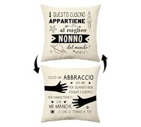 Aconesong Questo Cuscino Appartiene al Miglior Nonno del Mondo Divertenti Copricuscini Regalo di Festa del papà Regali di Compleanno Natale da Nipote (Nonno)