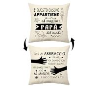 Aconesong Questo Cuscino Appartiene al Miglior Papà del Mondo Divertenti Copricuscini per Padre Regalo di Festa del Papa Regali di Compleanno Natale da Figlia Figlio (Papa)