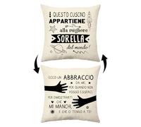 Aconesong Questo Cuscino Appartiene alla Migliore Sorella del Mondo Divertenti Copricuscini Regali di Compleanno Natale per Sorellina (Sorella)