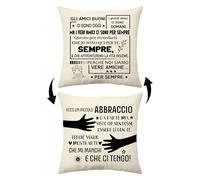 Aconesong Regali per Amica Perché Noi Siamo Vere Amiche Copricuscini Cuscino Decorativo per Ragazza Idee Regalo di Compleanno o di Natale, Regalo a Distanza per Lei 45x45cm (Gli amici buoni)