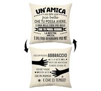 Aconesong Regalo per Amica La Nostra Amicizia è una vera Benedizione per me Copricuscini Decorativo per Amiche, Idee Regalo di Compleanno o di Natale, Regalo a Distanza per Lei 45x45cm (Un’amica)