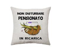 Aconesong Regalo per Pensionato Uomini Divertente Cuscino Copertura per Papa Zio Nonno Amico Compleanno Natale Regali per la Pensione Idee Regali per Lui 45 x 45 cm (Pensionato)