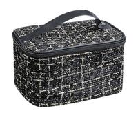 Acooruiteng Beauty case da viaggio, borsa da toeletta portatile, per donne, accessori da viaggio, organizer per cosmetici, per donne e uomini, colore nero, :Nero, 21 cm x 15 cm x 12 cm, sacchetto di