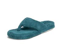 Acorn Women's Spa Thong with Premium Memory Foam Slipper, Peacock, LG (US Women's 8-9) M