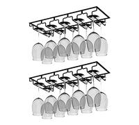AcornFort W16 5 Binari 12 Tazze Scolabicchieri Portabicchieri Sotto Mobile Supporto per Calici di Vino (5 Binari 2 Pezzi Nero)