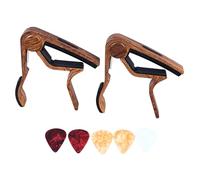 Acoustic Electric CAPO Capo Professional Reclable Wood Rubber Pad Guitar Capo con 5 scelte per i musicisti Principali Professionisti (Colore scuro)