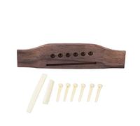 Acoustic Guitar Bridge Replacement Set | Solid Rosewood Saddle Nut & 6 End Pins | Hardwood Repair Parts for Maintenance/Sound Upgrade