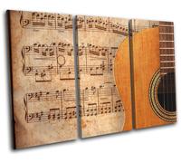 Acoustic Guitar Sheet Music Musical TREBLE TELA parete arte foto stampa