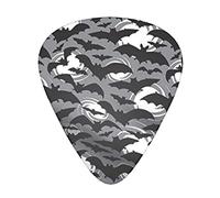 Acoustic Variety Pack Plettri per chitarra Confezione da 12 Compresi plettri per chitarra sottili, medi e pesanti Halloween Bats Grey