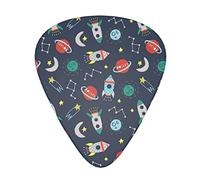 Acoustic Variety Pack Plettri per chitarra Confezione da 12 Compresi plettri per chitarra sottili, medi e pesanti Rocket Clipart Space Ship