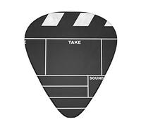 Acoustic Variety Pack Plettri per Chitarra Confezione da 12 Compresi Plettro per Chitarra Sottile, Medio e Pesante Classic Movie Clapboard Nero