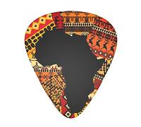 Acoustic Variety Pack Plettro per chitarra Confezione da 12 tra cui plettro per chitarra sottile, medio e pesante Modello etnico mappa africana