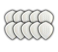 Acoustik Attak STEALTH Plettro strutturato per chitarra, piccoli plettri smussati per chitarra, tono unico (confezione da 10, bianco)