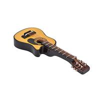 Acouto 1/12 Scala delle Bambole in Miniatura Accessorio per Chitarra Decorazione della Camera Birch Metal Strument Replica -Display Modello (ballata)
