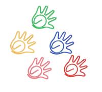 Acouto 100 Graffette Carine a Forma di Mano, Colori Assortiti, Graffette Fantasia Elettrolitiche per la Scuola, il Family Office e la Superficie Dalla Forma Brillante a Fantasia, la Mano è e