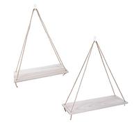 Acouto 2 Pezzi in Legno W Storage Rack Rope Appeso Pl Pot Shemples Decorazioni per la Casa Colore Scaffali Galleggianti a Sospensione Shelfw Appeding Rackw Storage Rackw Appendiabiti Decorazione
