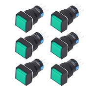 Acouto 25 Pezzi Quadrati Interruttore a Pulsante Interruttori Autobloccanti a 8 Pin con Luce per Scatola di Distribuzione Set da 16 Mm 220 V Scatola Elettrica Apparecchiature di Distribuzione (GREEN)