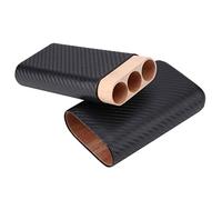 Acouto 3 Tubo Mini Scatola per Sigari Humidor Portatile con Vera Pelle, per Container di Sigarette in Cedro Spagnolo Fatto a Mano per Viaggi Domestici, 18x8x3,5 Cm, 3 Sigari di 22 Mm