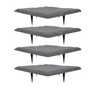Acouto 4 Pezzi di Trampolino di Lancio Decorativo, Resine di Polipropilene Gradanti Decorazioni da Giardino Resistente alle Intemperie con Pali di Terra per Il Percorso del Prato, (Grey)