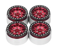 Acouto 4 pezzi. Inch Rc Beadlock Cerchi in Lega di Alluminio Mozzi per Ruote in Lega per Assiale SCX10 90046 AXI 03007/10 Rc Crawler Rosso Questi Beadlock di Sono Allumi rim1. Pollice rim1. (rosso)