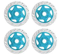Acouto 4pcs Lega in Alluminio CNC Accessori a Disco Freno Simulati Idonei per: 10 RC Carred Fatto di Alta qualità di Cui Tutti i Freno RC Discalumino Disc1/10 Disco Settrc (BLUE)