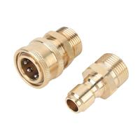 Acouto 5000 PSI Adattatore a Pressione Accessori per Alimentazione Accessori Rondella di Ad Alta Pressione Ottone M22 Filo Maschio Filatura Connettore Rapido 3/8 Pollici con Punteggio 5000