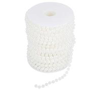 Acouto 6 Mm Perline per Perle Perle Corde Ghirlanda, Perle di Imitazione ABS in Decorazioni Bianche, Beige, Luccicanti e Realistiche per Matrimonio, Giorno di Natale o Finestre, 25 (WHITE)