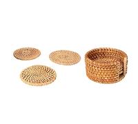 Acouto 6 Pezzi Rattan Coasters Rattanette a Taglio da tè Fatti con Tazza di Rattan Isolati Accessori a Tazza da tè 13 Cm / 5.1in Materiale Ad Alto Reinfo Coastersrattan Biaster TEACUP (10 cm)